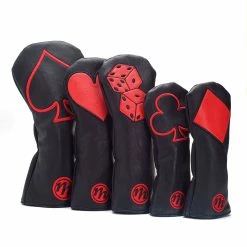 19th Hole Custom Shop Playing Card Fairway Suit Applique Headcovers, Black