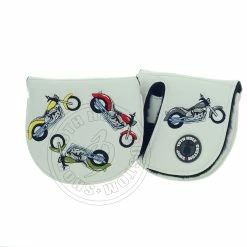 19th Hole Custom Shop Motorcycle Mallet Putter Headcover, RH, White