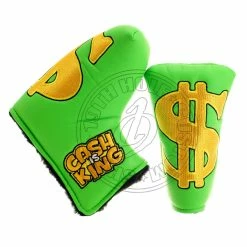 19th Hole Custom Shop Cash Is King Head Cover For Blade And Midsize Mallet Putter, Green