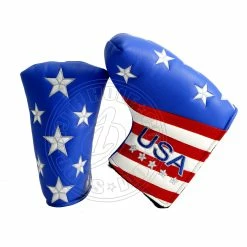 19th Hole Custom Shop US Flag Stars & Stripes Head Cover For Blade And Midsize Mallet Putter, Blue