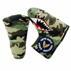 19th Hole Custom Shop Fighter Plane P-40 Head Cover For Blade And Midsize Mallet Putter, Camouflage