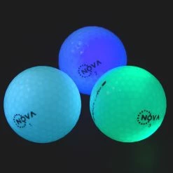 Nova Dark Tracker LED Light-up Golf Ball, White/Blue/Green, 3-pack