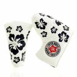 19th Hole Custom Shop Hibiscus Head Cover For Blade And Midsize Mallet Putter, White