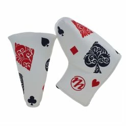 19th Hole Custom Shop Playing Card Blade And Mid Mallet Putter Headcover, White