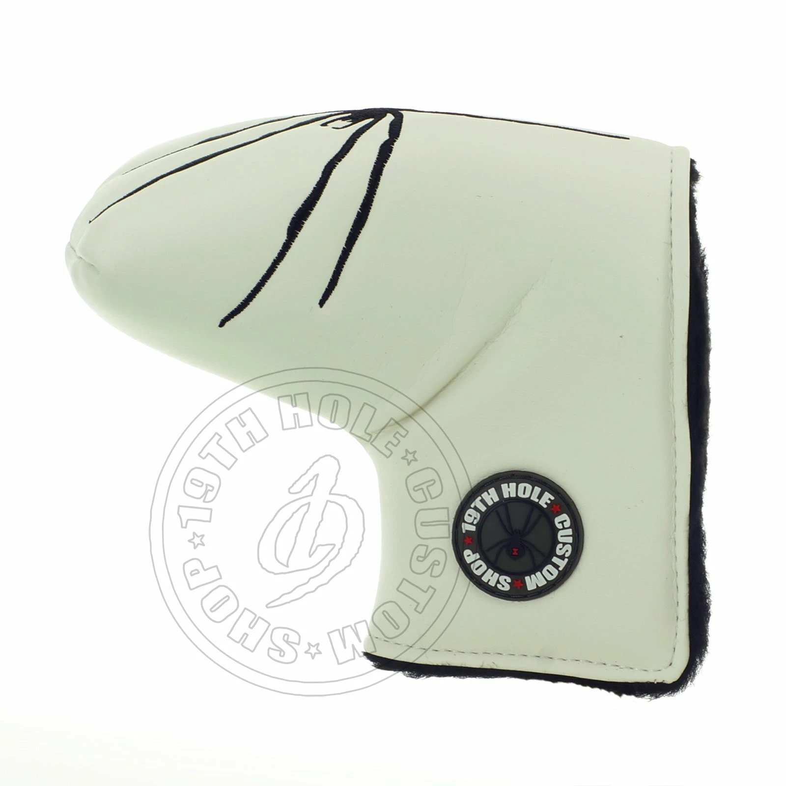 19th Hole Custom Shop Spider Head Cover For Blade And Midsize Mallet Putter, White 4 19th Hole Custom Shop Spider Head Cover For Blade And Midsize Mallet Putter, White - Image 2