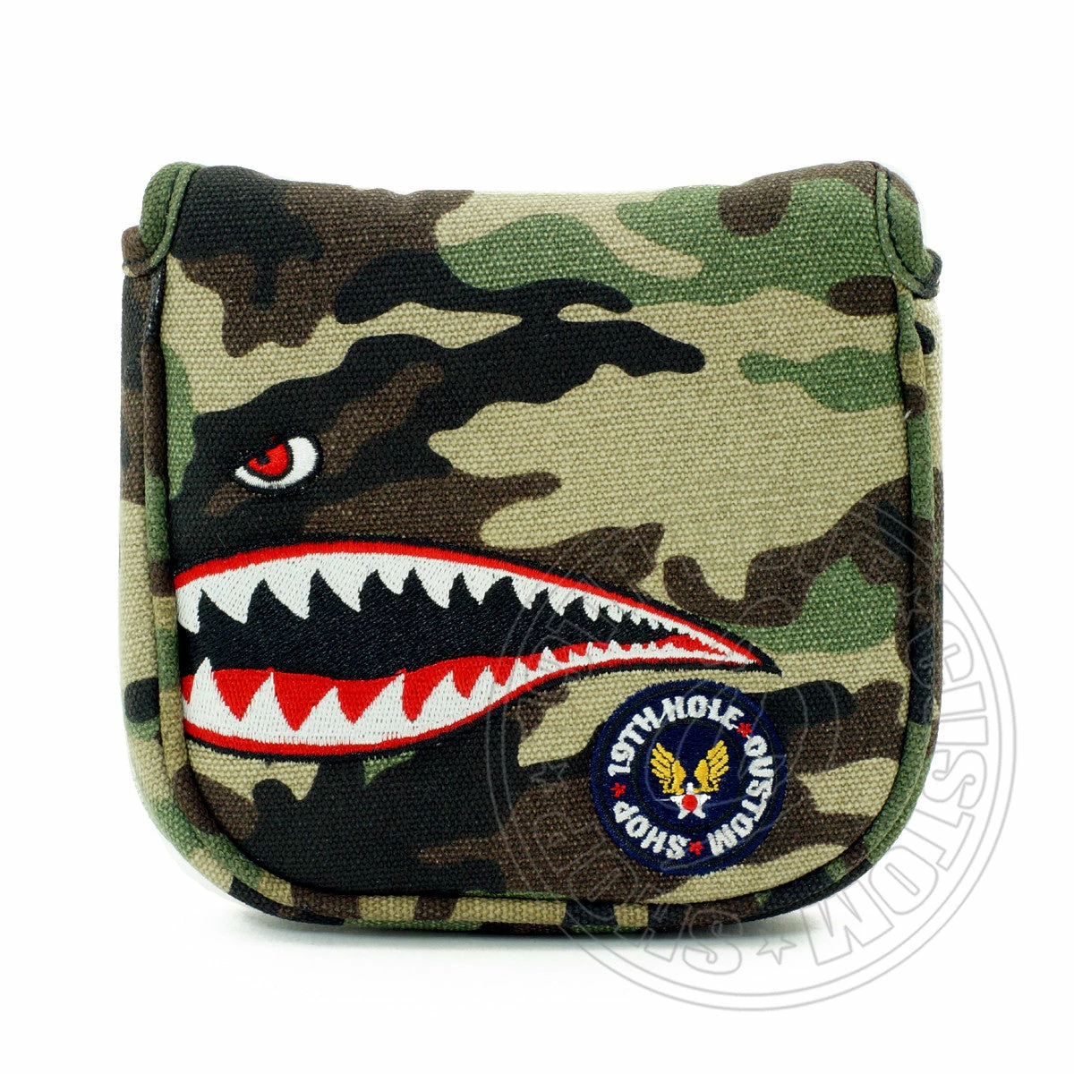 19th Hole Custom Shop Fighter Plane High MOI Mallet Putter Headcover, Heel Shafted, Camouflage 4 19th Hole Custom Shop Fighter Plane High MOI Mallet Putter Headcover, Heel Shafted, Camouflage - Image 2