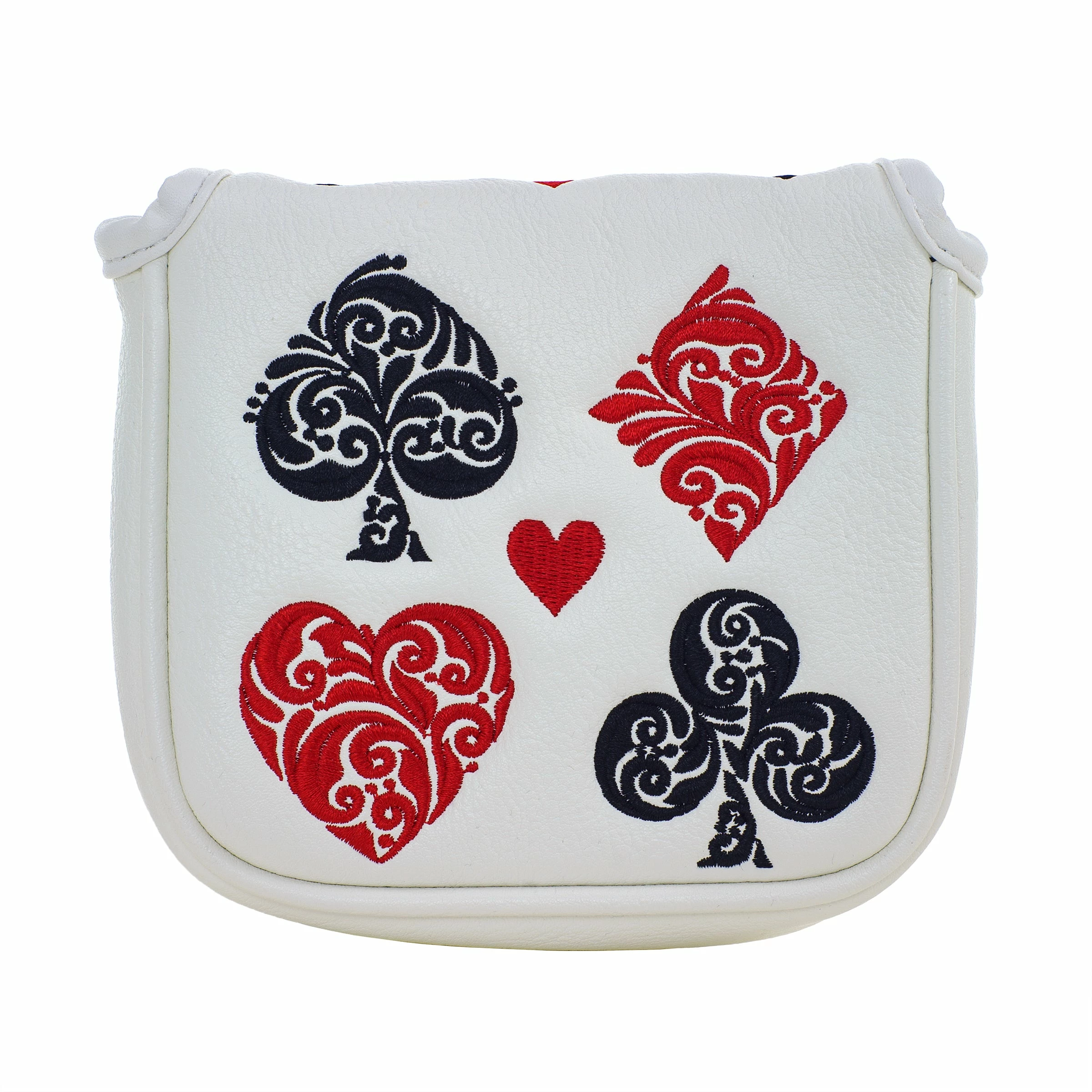 19th Hole Custom Shop Playing Card Suit High-MOI Mallet Putter Headcover, White 4 19th Hole Custom Shop Playing Card Suit High-MOI Mallet Putter Headcover, White - Image 2