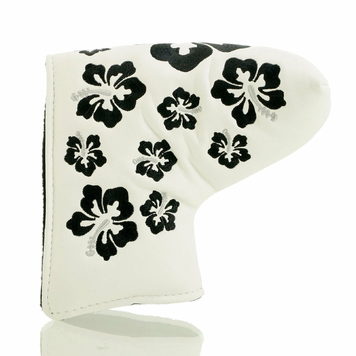 19th Hole Custom Shop Hibiscus Head Cover For Blade And Midsize Mallet Putter, White 4 19th Hole Custom Shop Hibiscus Head Cover For Blade And Midsize Mallet Putter, White - Image 2