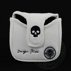 19th Hole Custom Shop Skull & Rose High MOI Mallet Putter Head Cover, Heel Shafted, White -Golf Bag Sales 2023 3