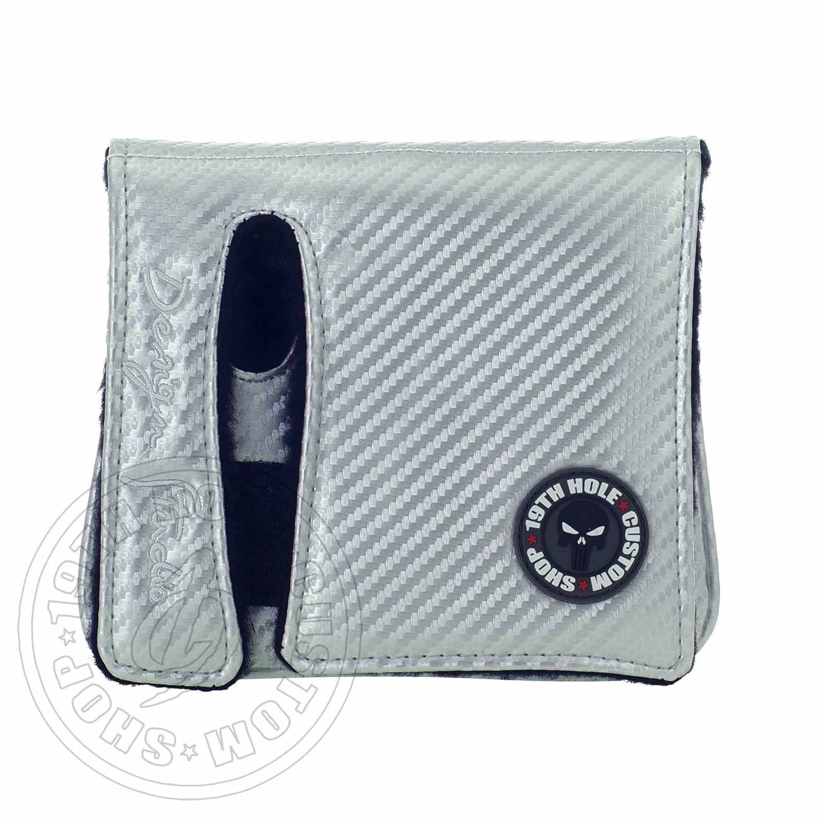 19th Hole Custom Shop US Flag Punisher Skull High-MOI Mallet Putter Headcover, RH, Silver 5 19th Hole Custom Shop US Flag Punisher Skull High-MOI Mallet Putter Headcover, RH, Silver - Image 3