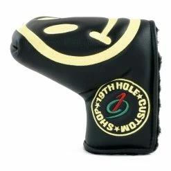19th Hole Custom Shop Smile Face Head Cover For Blade And Midsize Mallet Putter, Black 10 19th Hole Custom Shop Smile Face Head Cover For Blade And Midsize Mallet Putter, Black -Golf Bag Sales 2023 3l