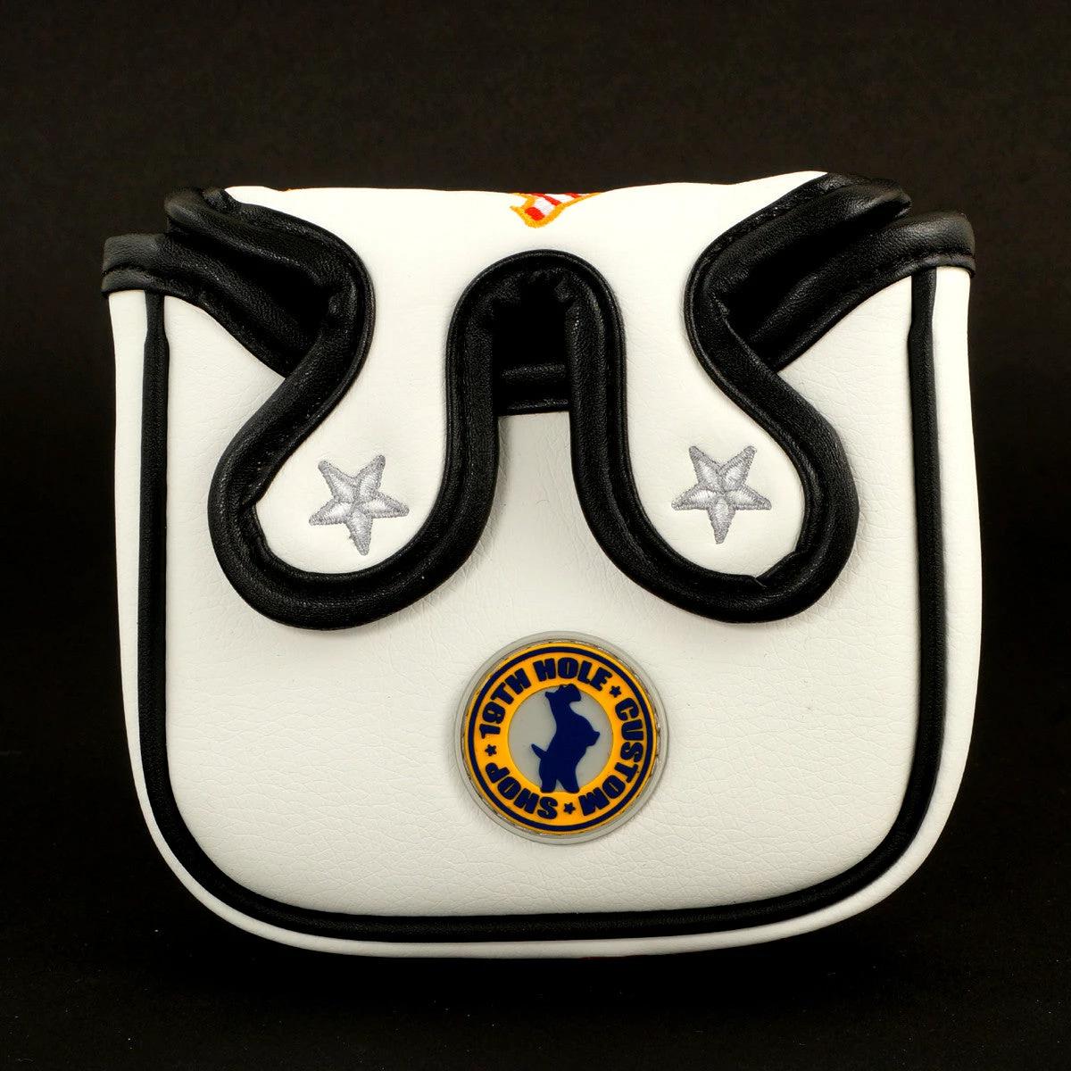 19th Hole Custom Shop US Flag Dancing Scottie Dog Mallet Putter Head Cover, White 5 19th Hole Custom Shop US Flag Dancing Scottie Dog Mallet Putter Head Cover, White - Image 3