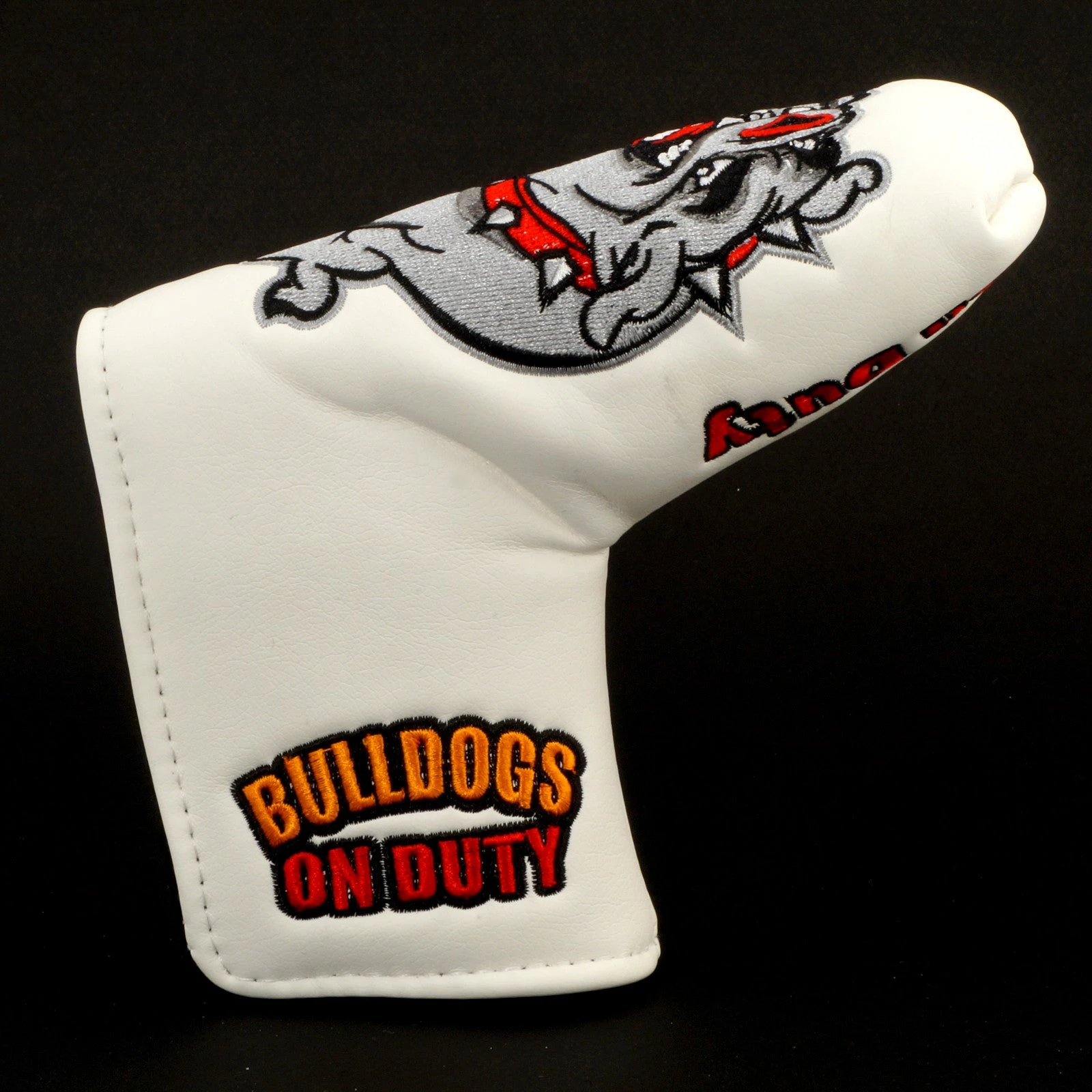 19th Hole Custom Shop Bulldog Head Cover For Blade Putter, White 5 19th Hole Custom Shop Bulldog Head Cover For Blade Putter, White - Image 3