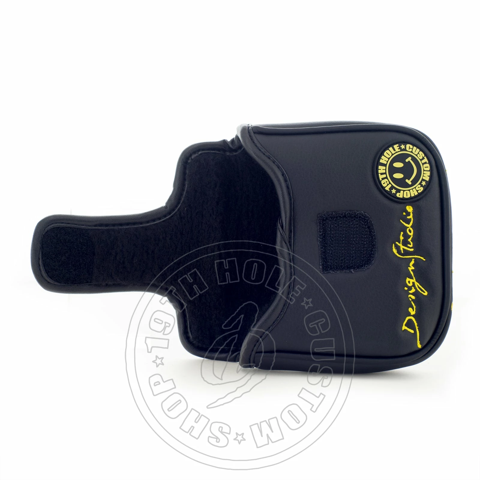 19th Hole Custom Shop Smile Face High MOI Mallet Putter Headcover, Heel Shafted, Black 8 19th Hole Custom Shop Smile Face High MOI Mallet Putter Headcover, Heel Shafted, Black - Image 6