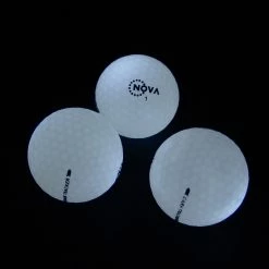 Nova Dark Tracker LED Light-up Golf Ball, White, 3-pack